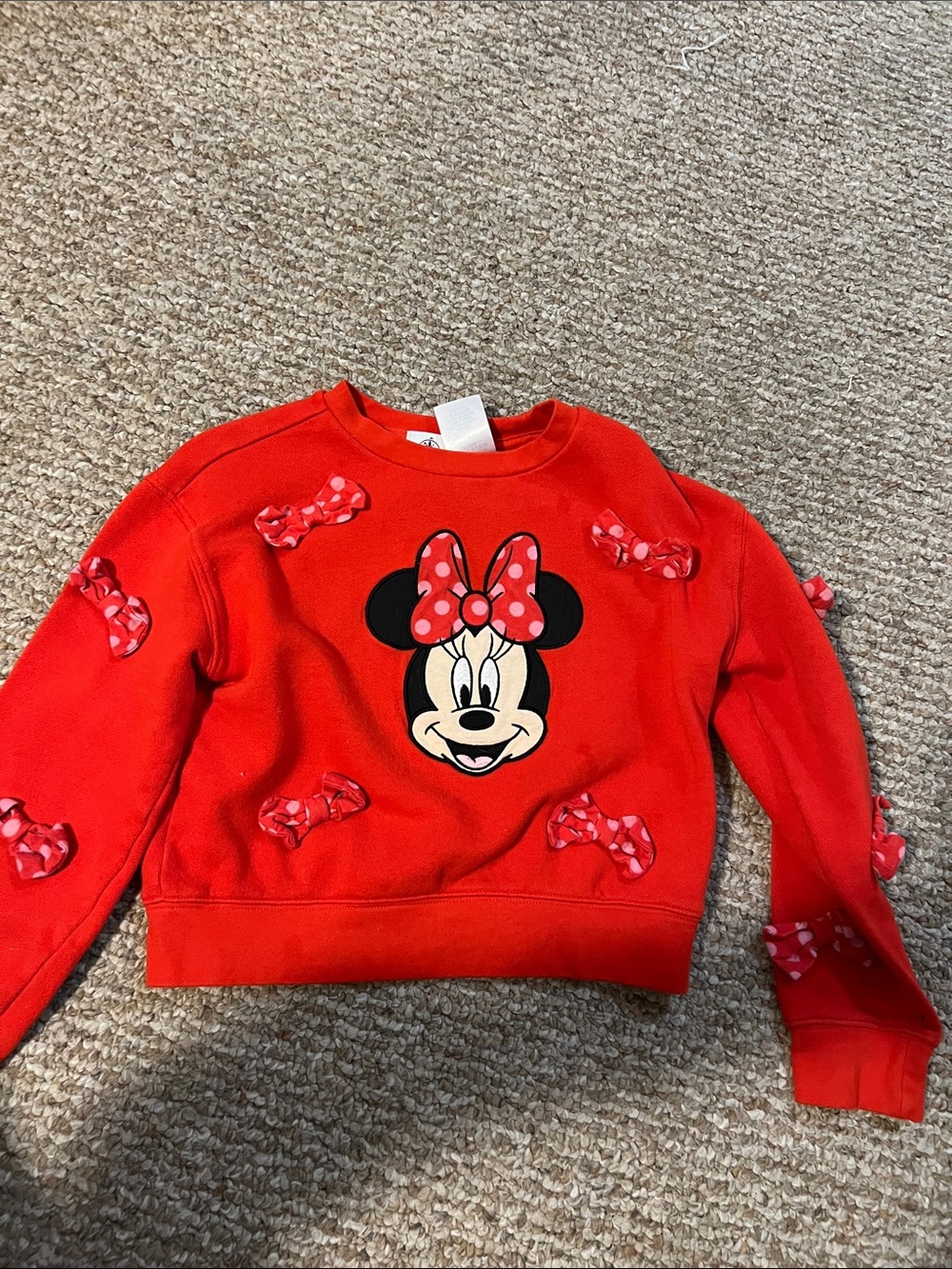 Disney Red Minnie Mouse Bow Sweatshirt with Polka-Dot Accents